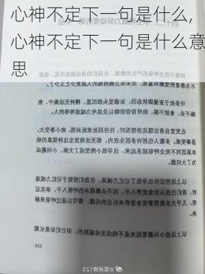 心神不定下一句是什么,心神不定下一句是什么意思