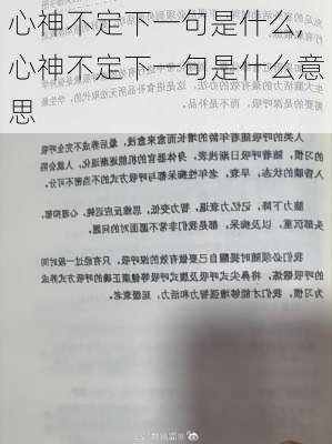 心神不定下一句是什么,心神不定下一句是什么意思