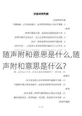 随声附和意思是什么,随声附和意思是什么?