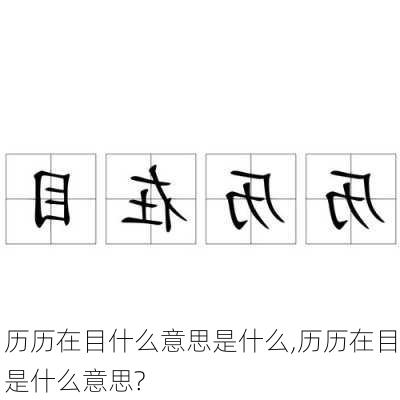 历历在目什么意思是什么,历历在目是什么意思?