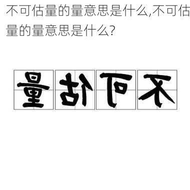 不可估量的量意思是什么,不可估量的量意思是什么?