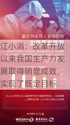 江小涓：改革开放以来我国生产力发展取得明显成效，实现了既定目标