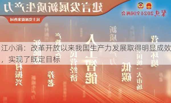 江小涓：改革开放以来我国生产力发展取得明显成效，实现了既定目标