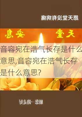 音容宛在浩气长存是什么意思,音容宛在浩气长存是什么意思?