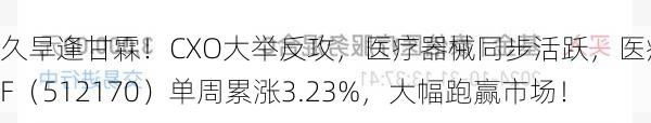 久旱逢甘霖！CXO大举反攻，医疗器械同步活跃，医疗ETF（512170）单周累涨3.23%，大幅跑赢市场！