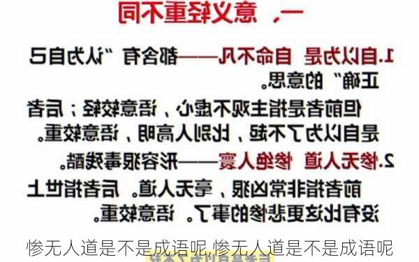 惨无人道是不是成语呢,惨无人道是不是成语呢