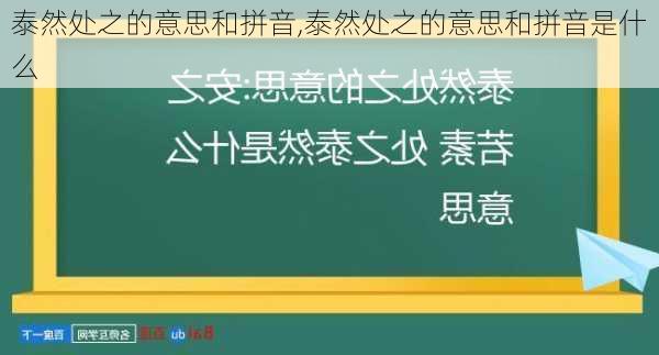 泰然处之的意思和拼音,泰然处之的意思和拼音是什么