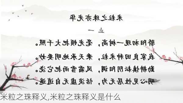 米粒之珠释义,米粒之珠释义是什么