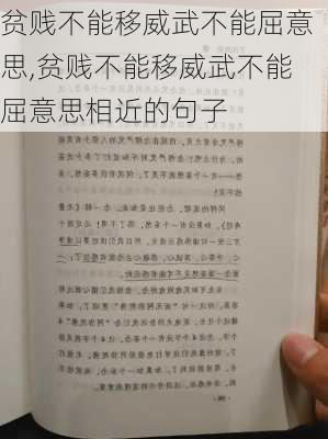 贫贱不能移威武不能屈意思,贫贱不能移威武不能屈意思相近的句子