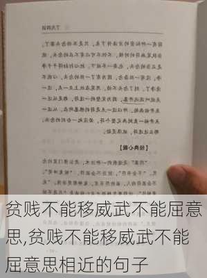 贫贱不能移威武不能屈意思,贫贱不能移威武不能屈意思相近的句子