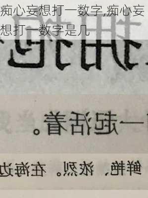 痴心妄想打一数字,痴心妄想打一数字是几