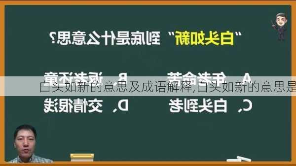 白头如新的意思及成语解释,白头如新的意思是