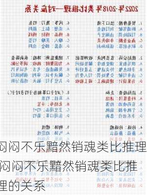 闷闷不乐黯然销魂类比推理,闷闷不乐黯然销魂类比推理的关系