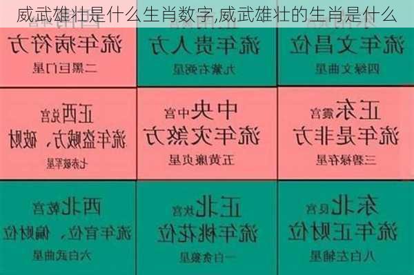 威武雄壮是什么生肖数字,威武雄壮的生肖是什么