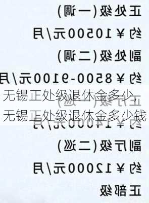 无锡正处级退休金多少,无锡正处级退休金多少钱