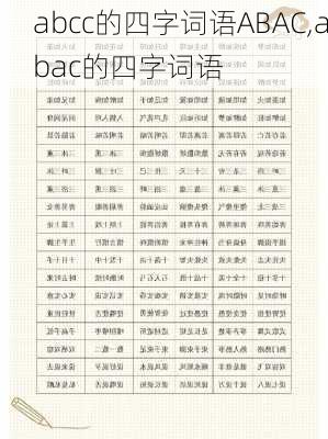 abcc的四字词语ABAC,abac的四字词语