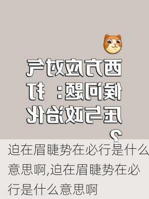 迫在眉睫势在必行是什么意思啊,迫在眉睫势在必行是什么意思啊