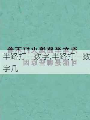 半路打一数字,半路打一数字几