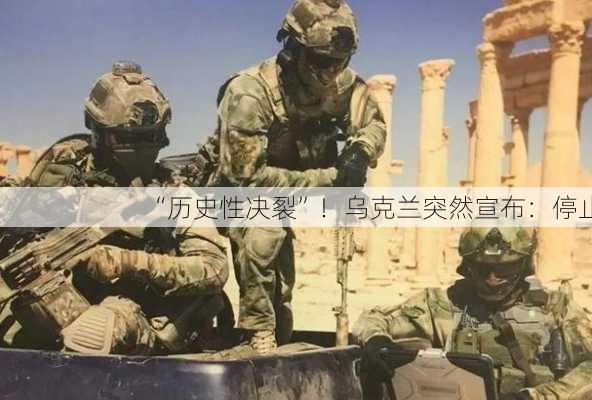 “历史性决裂”！乌克兰突然宣布：停止