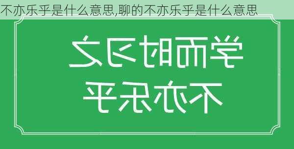 不亦乐乎是什么意思,聊的不亦乐乎是什么意思