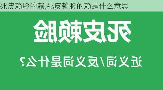 死皮赖脸的赖,死皮赖脸的赖是什么意思