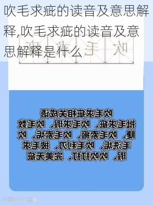 吹毛求疵的读音及意思解释,吹毛求疵的读音及意思解释是什么