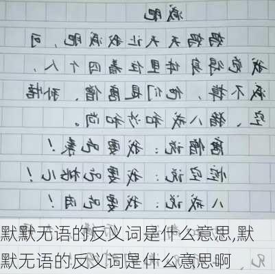 默默无语的反义词是什么意思,默默无语的反义词是什么意思啊