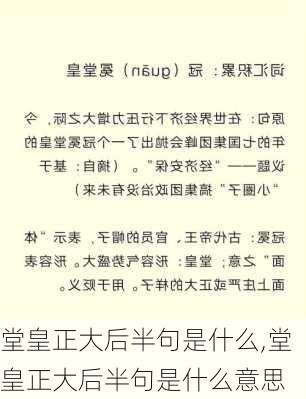 堂皇正大后半句是什么,堂皇正大后半句是什么意思