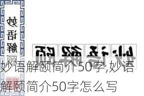 妙语解颐简介50字,妙语解颐简介50字怎么写