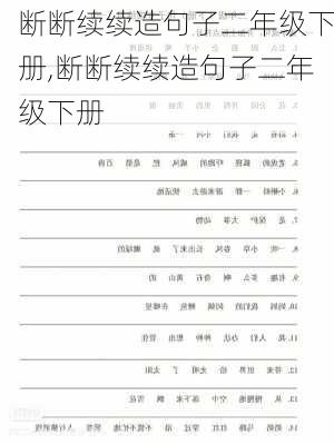 断断续续造句子二年级下册,断断续续造句子二年级下册