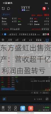 东方盛虹出售资产：营收超千亿 利润由盈转亏