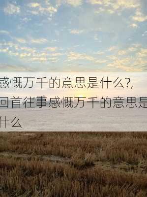 感慨万千的意思是什么?,回首往事感慨万千的意思是什么